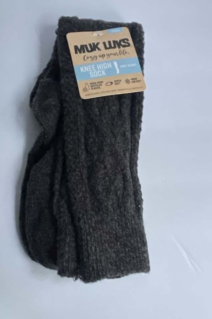 Muk Luks Knee High Socks in Dark Grey